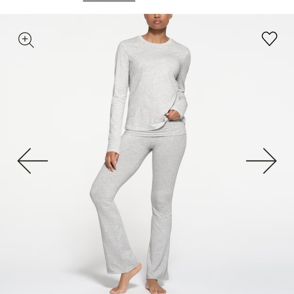 SKIMS Light Gray Long Sleeve Top